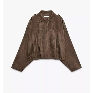Zara SUEDE EFFECT BOMBER JACKET